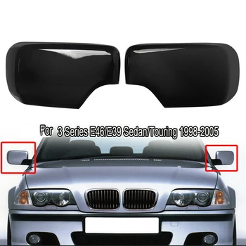 Par Vzvratnega Ogledala Krije Strani Ogledalo Pokrovi Za BMW E46/E39 3/5 Serije 1998-2005 Gloss Black 51168238375 51168238376