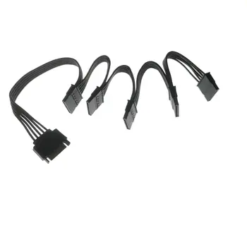 PC Server Trdi Disk 15Pin SATA Adapter 1 do 5 Splitter Napajalni Kabel Podaljšek 18AWG Žice Črna 60 cm