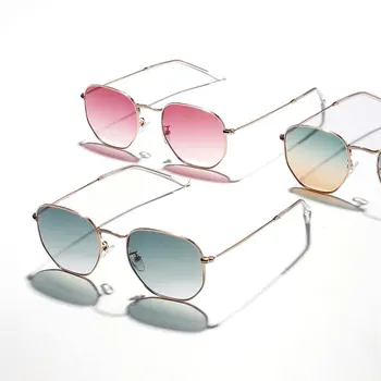 Peekaboo kovinsko zlata gradient sončna očala ženske kvadratnih uv400 zelena rjava retro sončna očala za moške vroče poletje slog, prodaja