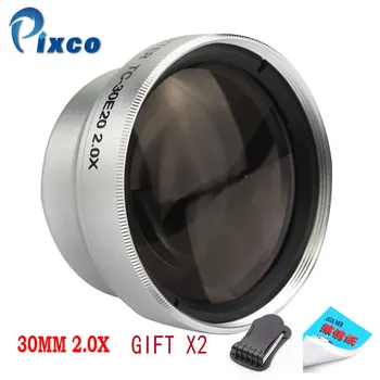 Pixco 30 mm 2.0 X Povečava zoom-Telefoto Tele Objektivi Za Kamere, Silver