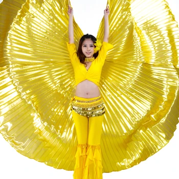 Ples trebuh Krila, Ženske Isis Krila Ples Trebuh Kota Krila Gold Silver za Odrasle Dekleta 10Colors (Brez Palice) Bellydance kostum