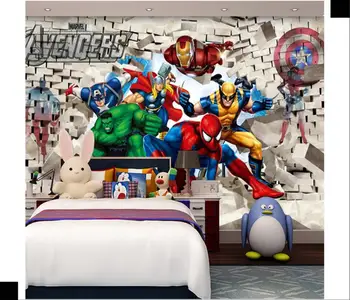 Po meri 3D risanka otroški sobi fant spalnica ozadje ozadje dekoracijo sten slikarstvo