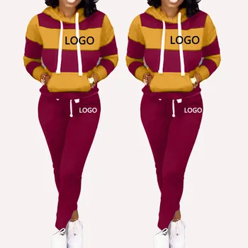 Po meri Logo Ženske Trenirko Jeseni Priložnostne Dva Kosa iz Ženski Puloverji s kapuco in Hlače, Obleke 2020 ženska Oblačila