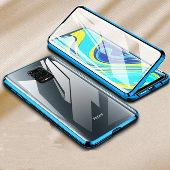 POCO X3 NFC POCO M3 Magnetni Primeru 360 Sprednji+Zadnji Dvostranski Kaljeno Steklo Ohišje Za Xiaomi Mi 10T Pro Kovin Odbijača
