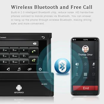 Podofo Android 8.1 Avto Radio podporo Wifi, GPS, Bluetooth, USB, FM-Pogled od Zadaj Kamero 7