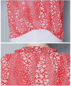 Poletje ženske bluze 2021 tiskanja šifon bluzo ženske kratek rokav srajce 3XL 4XL plus velikost womens vrhovi, vrhovi in bluze 4675 50