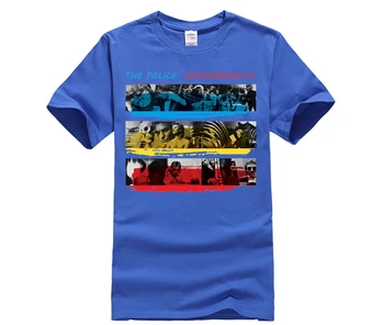 Policija Majica s kratkimi rokavi Moški KRALJESTVU Rock Band Sinhronicnost Koncert Tee Srajce za Moške Kratkimi Rokavi blagovne Znamke Bombaža T-Shirt