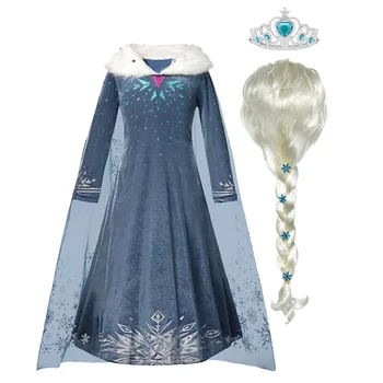 Pozimi Dekleta Obleko Božič Elsa Cosplay Kostum Snow Queen 2 Dekleta Elsa Obleko Otroci Rojstni Dan Princesa Obleke Oblačila