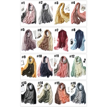Premium ombre navaden hidžab šal mehko bombažno ženske Muslimanske rute moda dveh ton obloge