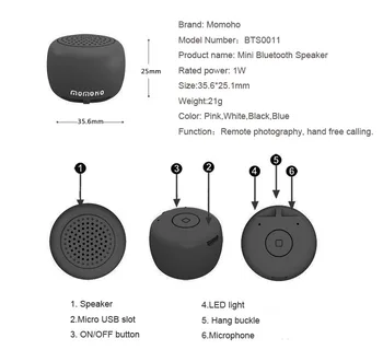 Prenosni Ultra-mini Bluetooth Zvočnik Prenosni Brezžični Zvočnik Bluetooth Zvočnik Z Daljinsko Fotografiranje Mini Zvočnik