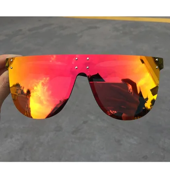 Prevelik Rdeče Ogledalo Kvadratnih sončna Očala Ženske 2020 Modno Razkošje Oblikovalec Srčkan Seksi Črni Odtenki Velika sončna Očala Za Moške UV400