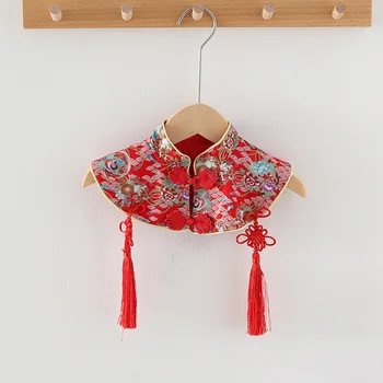 Princesa Dekleta Nove Let Obleka Rdeče Barve Plus Žamet Toplo Otroška Zimska Oblačila Kitajski Slog Tassel Prvi Rojstni Dan Kostum