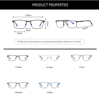 Pro Acme Moških Modra Svetloba Blokiranje Očala Kvadratnih Kovinski Okvir Anti Sevanja Očala Računalnik Očala za Moške Zaščito Oči PC1540