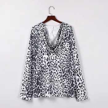 Pulover Bluzo z Dolgimi Rokavi 2020 Jesenska Moda za Ženske je Lahek, Dolg Rokav Leopard Tiskanja Priložnostne Vrhovi Za Ženske Tunique