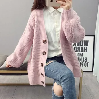 Pulover jopico jakna ženske svoboden korejski študent spomladi in jeseni 2021 nov pulover trend krog gumb neto red hot prodajo starega K