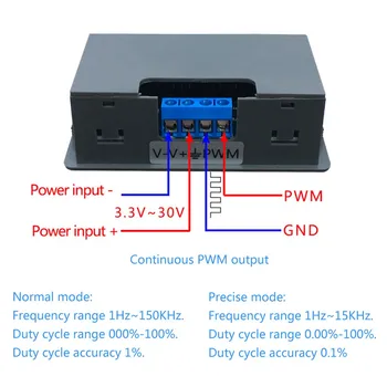 PWM Frekvenca Impulza Ciklus Nastavljiv Kvadratni Val Signal Generator Modul 1 HZ~150KHZ Signal Generator LCD-Zaslon