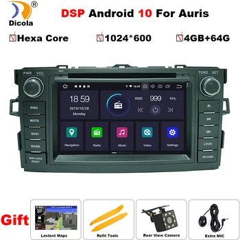 PX6 DSP Hexa Core 2 Din Android 10 Avtomobilski Stereo Radio, Predvajalnik DVD-jev Za TOYOTA AURIS Altis COROLLA 2012 2013 GPS stereo GPS, Wifi, BT