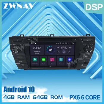 PX6 IPS 4+64 Android 10.0 Avto DVD Predvajalnik Večpredstavnostnih Vodja enote Za Toyota corolla 2013-2016 Radio, GPS Navi Avdio Video stereo zemljevid
