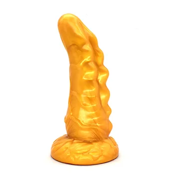 QKKQ Silikonski Zlati dildo bedak ukrivljen analni čep g-spot spodbujanje Nazobčane odraslih masturbirajo, sex igrače za ženske penis sex shop