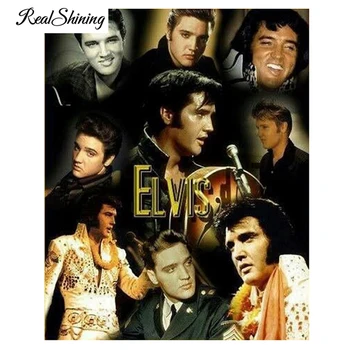 REALSHINING DIY 5d celoten kvadratni diamond vezenje Elvis Presley Glasbenik diamond slikarstvo navzkrižno šiv mozaik picturesFS1926