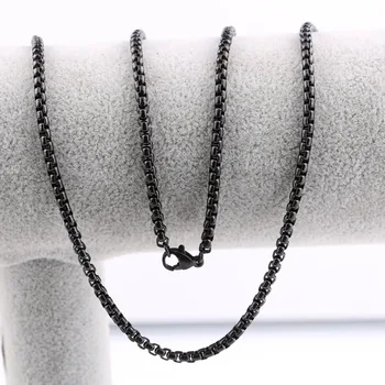 Reidgaller 5pcs 55 cm dolgo, nerjaveče jeklo črna nakit verige z jastog zaponko obesek za ogrlico kar diy dodatki