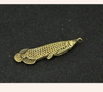Retro Medenina zlato ribe arowana Obesek Keychain obroč Obesek ornament Miniaturni Vgradnjo obeskom za ključe Obesek za dekoracijo p5200