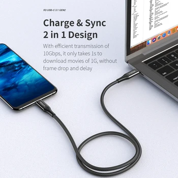 ROCK PD 5A USB Tip C USB-C Kabel Za Samsung Huawei OnePlus 6t 6 5 Za iPad Pro 2020 Za Macbook 100W QC 4.0 Tip C Kabel