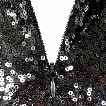 Rosetic Črno Poletje Oblačenja Žensk Sequined Elegantno Asimetrični Plus Velikost Midi Obleke Večer Gothic Povoj Seksi Stranka Obleko