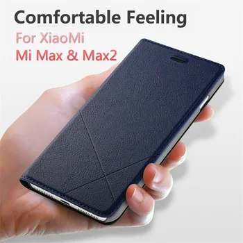Ročno Izdelani Za Xiaomi Mi Max 3 / Mi Max 2 Usnja Flip Case Mode PU Pokrovček Kartico v Režo za Stojalo