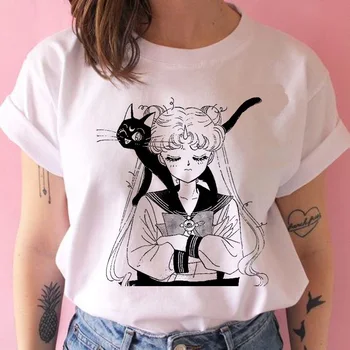 Sailor moon t shirt harajuku ženske Anime kawaii mačka sailor moon tshirt moški top graphic tee poletje t-shirt Priložnostne Risanka