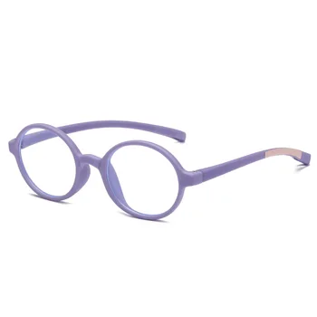 Seemfly Silikonski Anti-modra Svetloba Očala Za Otroke, Ovalni Okvir Soft Otroška Modna Očala Ravno Leče Očala Fantje in Dekleta