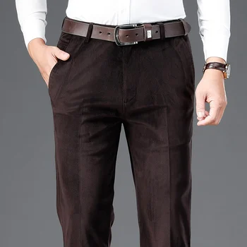 SHAN BAO razkošje mehke in gladke velvet debel moški naravnost priložnostne hlače 2020 pozimi blagovno znamko oblačil poslovnih gospod hlače
