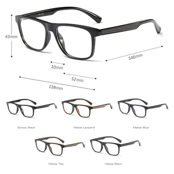 SHAUNA Ogljikovih Vlaken Dekoracijo TR90 Očala na Recept Okvir Moških Smolo Objektiv Ultralahkih Kvadratnih Optična Očala za Kratkovidnost