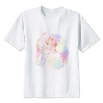 Shinee-kpop White Custom t-shirt Plus Velikost Majica s kratkimi rokavi Moški Oblačila y2136