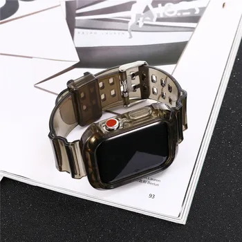 Silikonske Gume Prosojni Trak Za Apple Watch 6 5 4 3 2 1 SE 44 mm 40 mm 42mm 38 mm Prostem Watch Band Za iWatch Zapestnica Pasu