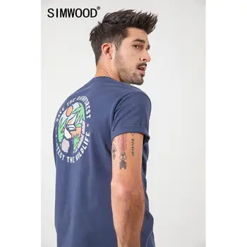 SIMWOOD 2020 Poletje Nov Vzorec Print majica s kratkimi rokavi Moški bombaž tees moda plus velikost oblačila blagovne znamke SJ150494