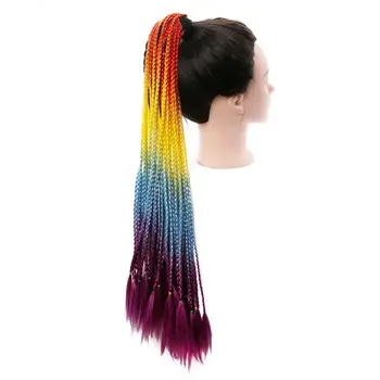 Sintetični Lasuljo kika čop, pletenic lasuljo twist barve čop gradient las za moške, ženske kreativne barve čop Las Lasulje