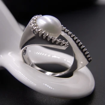 Sinya 925 sterling srebrni Prstan z visoko luter Naravni biser Fine Nakit, poročni blagovne znamke Zaročni prstan za ženske ljubimec