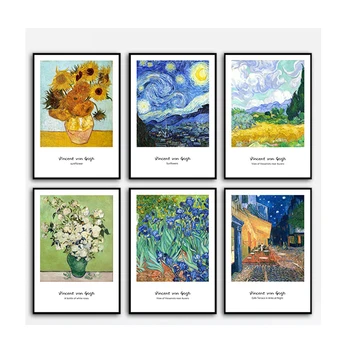 Slavni Van Goghovih Sončnic, Zvezdnato Nebo Platno Slikarstvo Plakatov in Fotografij Cuadros Stenskih slikah, za Dnevna Soba Dekoracijo Doma