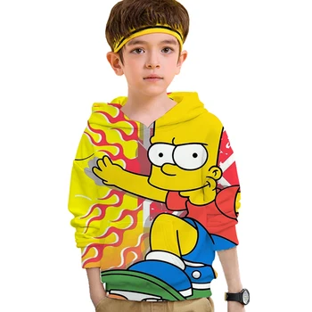 Smešno, Simpson Unisex hoodie 3D Fantje oblačila, Prijatelji Tv Show, Tiskanje dolg Rokav Grafični top otrok Majica Jakno Novost
