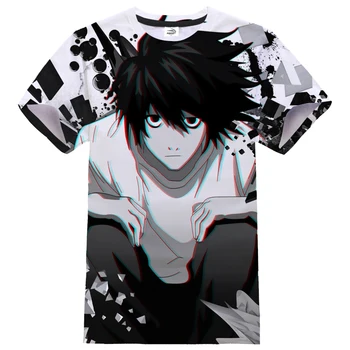 Smrt Opomba 3D Natisnjeni T-shirt Anime Stilu Moški Ženske Cosplay Ulične Priložnostne Modni O-Vratu Tshirt Hip Hop majica s kratkimi rokavi Top Oblačila