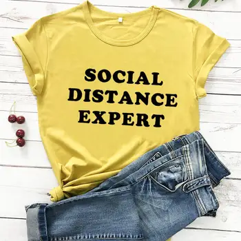 Socialna Razdalja Strokovnjak Majica Karanteno Majica Nov Prihod 2020 Smešno T Shirt Socialne Oddaljujejo Srajce Introvert Majica