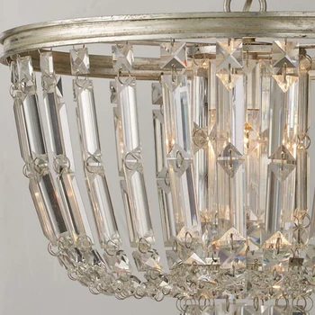 Sodobne kristalno srebrn lestenec, francoski državi lestenec svetlobe opremljanje doma kristalno svetlobna telesa 3 sveče luči