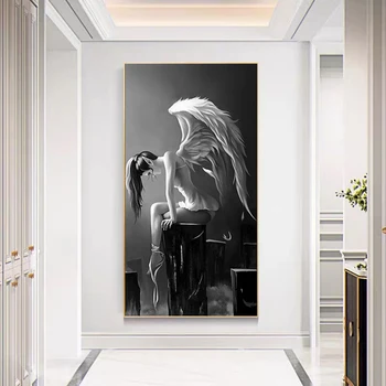 Sodobno Abstraktno Angel Krila Ballet Dekle, Plakatov in Fotografij Platno Barvanje, Tiskanje Wall Art za Dnevni Sobi Doma Dekor (Brez Okvirja)