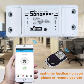 Sonoff RFR2 WiFi Smart Stikalo AC100-250V 10A Pametni Dom Alexa googlova Domača stran Glas Daljinsko Stikalo Modul Za eWeLink App