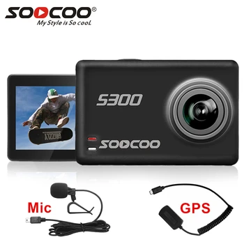 SOOCOO S300 4k delovanje Fotoaparata Šport pod vodo Z Daljinskim upravljalnikom Zunanji Mikrofon, GPS, Zaslon na Dotik, stabilizator Slike