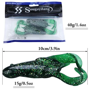 Sougayilang 2Pc Plastičnih Žaba Fishing Lure 15 g 100 mm Soft Ribolov Lure Slana/Sladkovodni Ribolov Vabe Wobblers