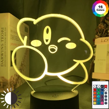 Srčkan Kirby Otroška Nočna Lučka Led Touch Senzor Barva Spreminja, Nočna Darilo za Otroke Otrok Spalnica Dekorativni Usb Tabela 3d Lučka