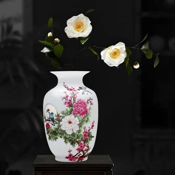 Stari ornament Jingdezhen keramične vaze luna cvet ptica vaza sodobne novi Kitajski dnevni sobi vina kabineta, dekoracijo