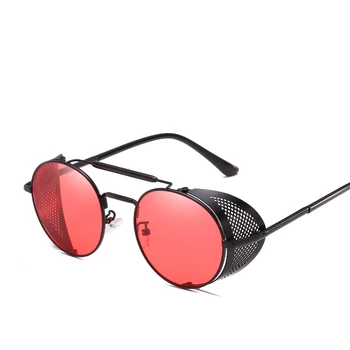 Steampunk Očala Retro sončna Očala Moških Punk Okrogla sončna Očala Ženske blagovne Znamke Oblikovalec sončna Očala za Moške UV400 Oculos De Sol